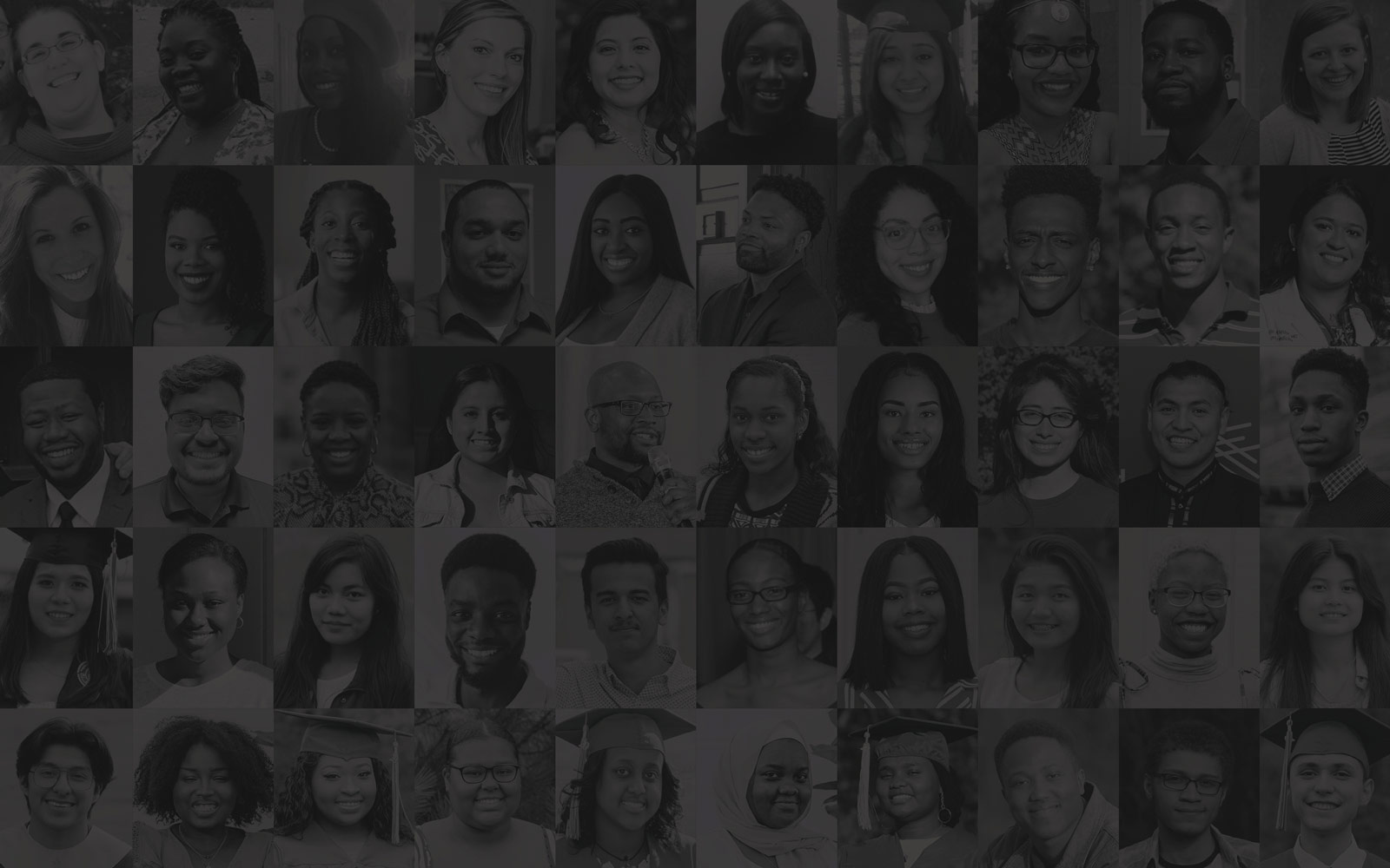 Photo wall of of various college graduates